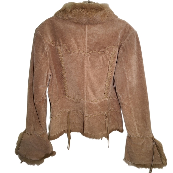 Bebe Leather Jacket with Fur - Picture 2 of 6